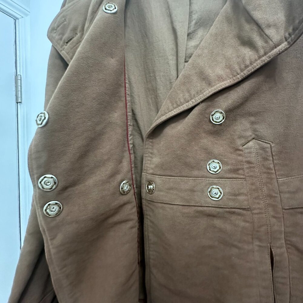 Brown Marc Jacobs Vintage Double Breasted Military Utility Jacket Size L - Picture 6 of 9